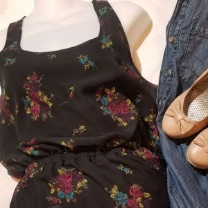 Eyelash Couture Black and Floral Blouson Dress